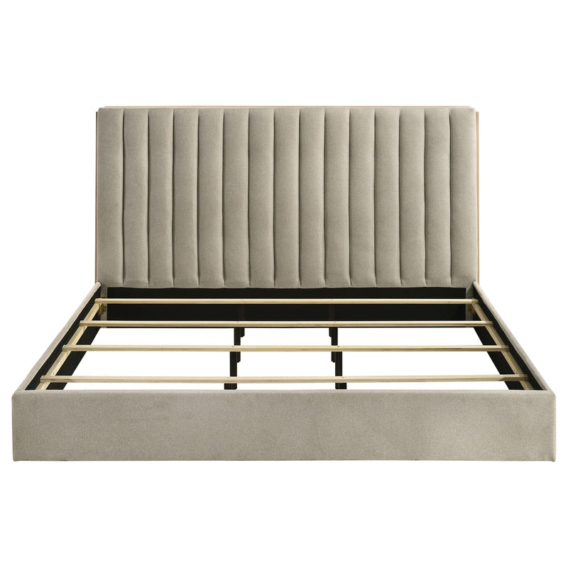 Arielle Eastern King Bookcase Panel Storage Bed Light Oak - 223111KE