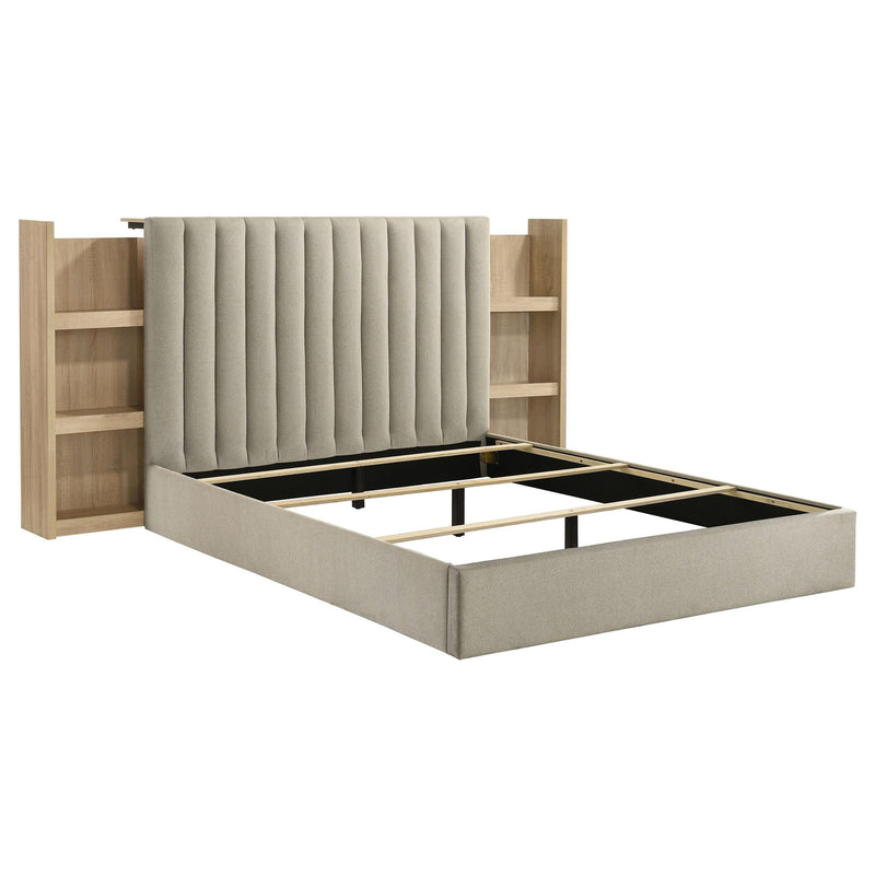 Arielle Queen Bookcase Panel Storage Bed Light Oak - 223111Q