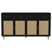 Arini 2-drawer Cane Door Dining Sideboard Server Black - 108935BLK