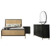 Arini 4-piece California King Bedroom Set Black and Natural - 224330KW-S4