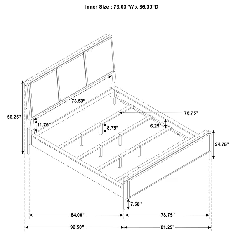 Arini 4-piece California King Bedroom Set Cream and Black - 224331KWCRM-S4