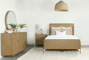 Arini 4-piece Queen Bedroom Set Sand Wash and Natural Cane - 224300Q-S4