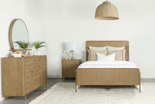 Arini 4-piece Queen Bedroom Set Sand Wash and Natural Cane - 224300Q-S4