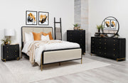 Arini 5-piece California King Bedroom Set Cream and Black - 224331KWCRM-S5