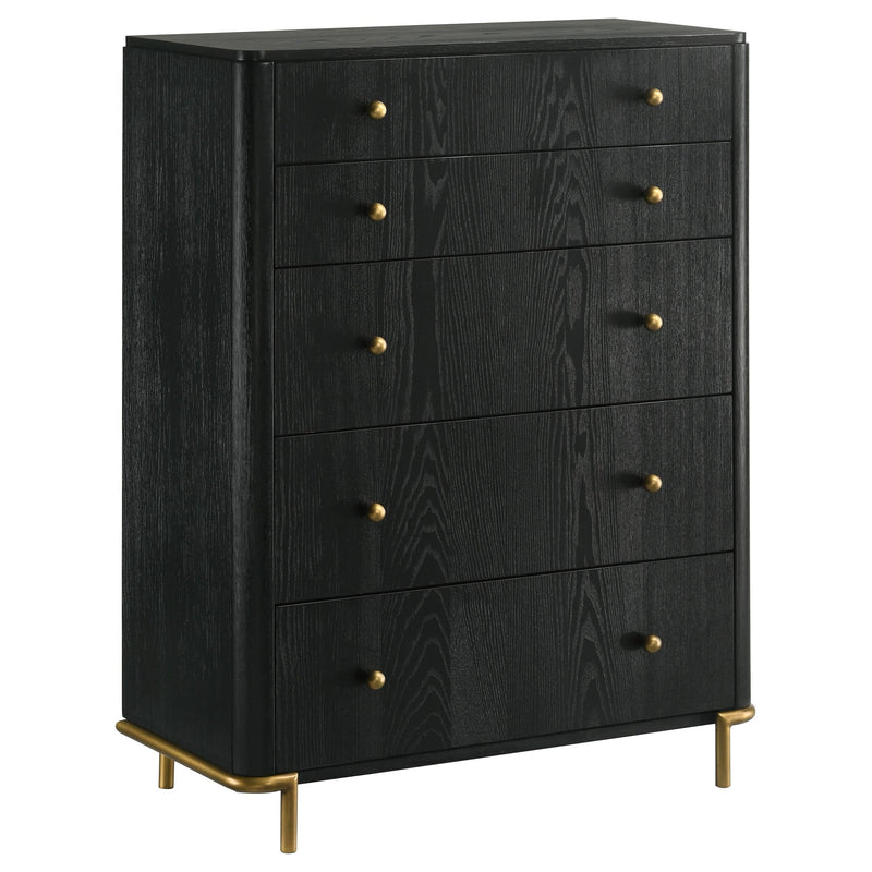Arini 5-piece Eastern King Bedroom Set Black and Natural - 224330KE-S5