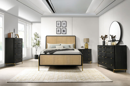 Arini 5-piece Eastern King Bedroom Set Black and Natural - 224330KE-S5