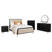 Arini 5-piece Queen Bedroom Set Cream and Black - 224331QCRM-S5