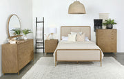 Arini 56-inch California King Panel Bed Cream and Sand Wash - 224301KWCRM