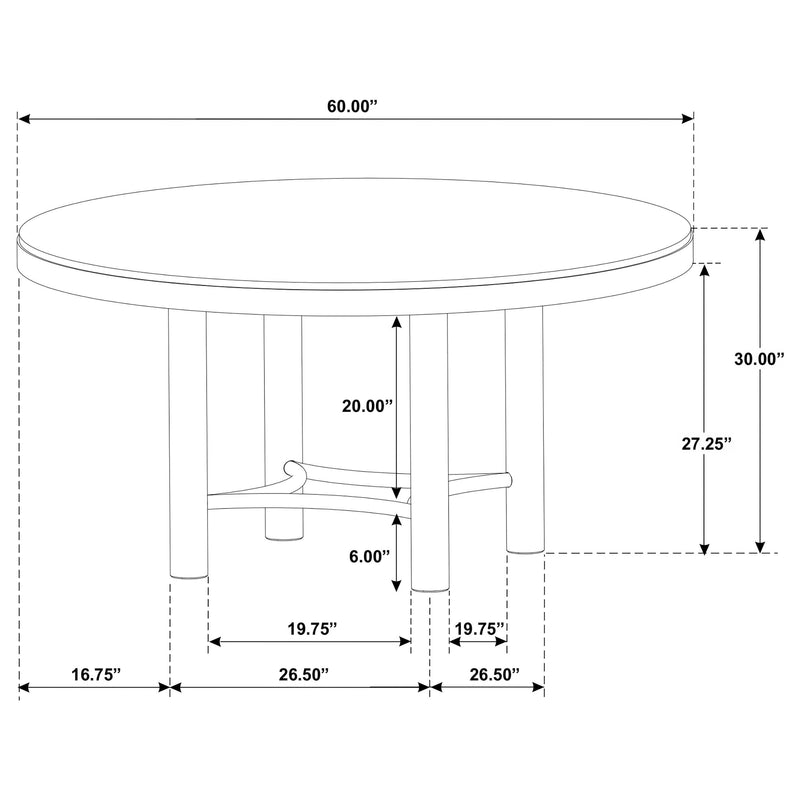 Arini 60-inch Round Wood Dining Room Table Sand Wash - 108930