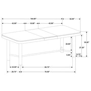 Arini 7-piece Extension Leaf Dining Table Set Sand Wash and Black - 108931-S7B
