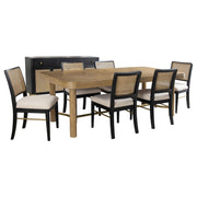 Arini 7-piece Extension Leaf Dining Table Set Sand Wash and Black - 108931-S7B