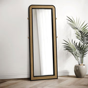 Arini Cane Weave Full Length Standing Floor Mirror Black - 224339
