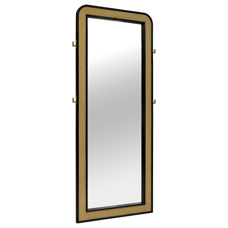 Arini Cane Weave Full Length Standing Floor Mirror Black - 224339