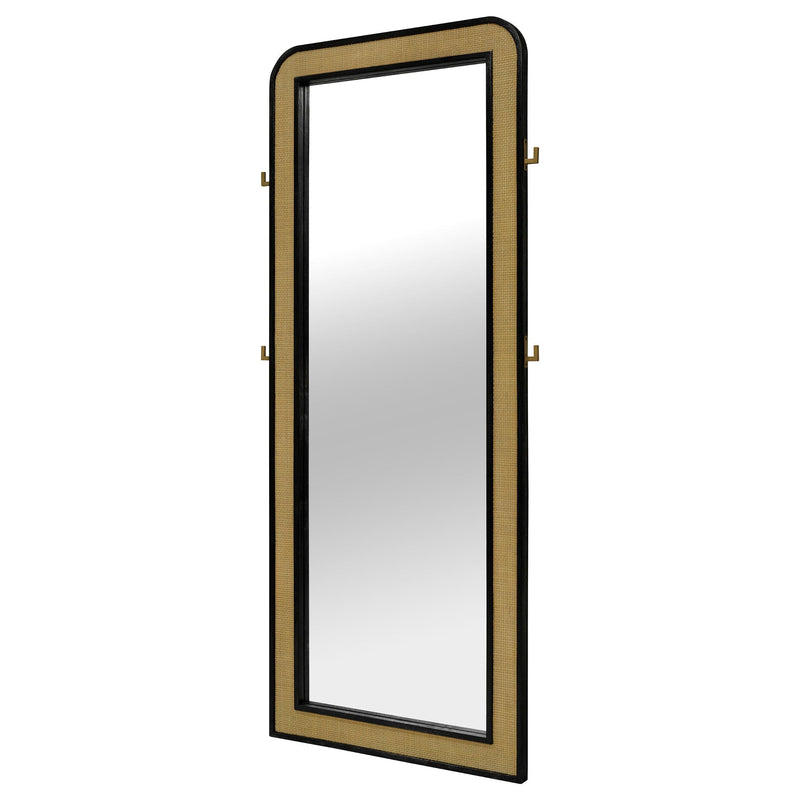 Arini Cane Weave Full Length Standing Floor Mirror Black - 224339