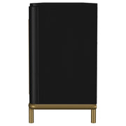 Arini Rattan Cane 2-door TV Stand Media Console Black - 720263