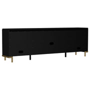 Arini Rattan Cane 2-door TV Stand Media Console Black - 720263
