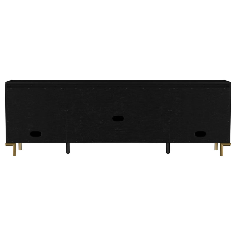 Arini Rattan Cane 2-door TV Stand Media Console Black - 720263