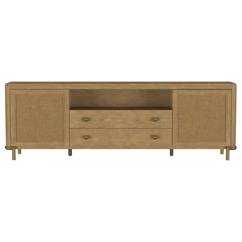 Arini Rattan Cane 2-door TV Stand Media Console Sand Wash - 720253