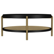 Arini Round Coffee Table With Storage Shelf Black - 706198