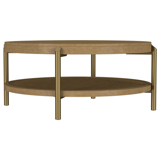 Arini Round Coffee Table With Storage Shelf Sand Wash - 706188