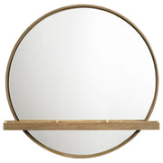 Arini Round Vanity Wall Mirror with Shelf Sand Wash - 224308