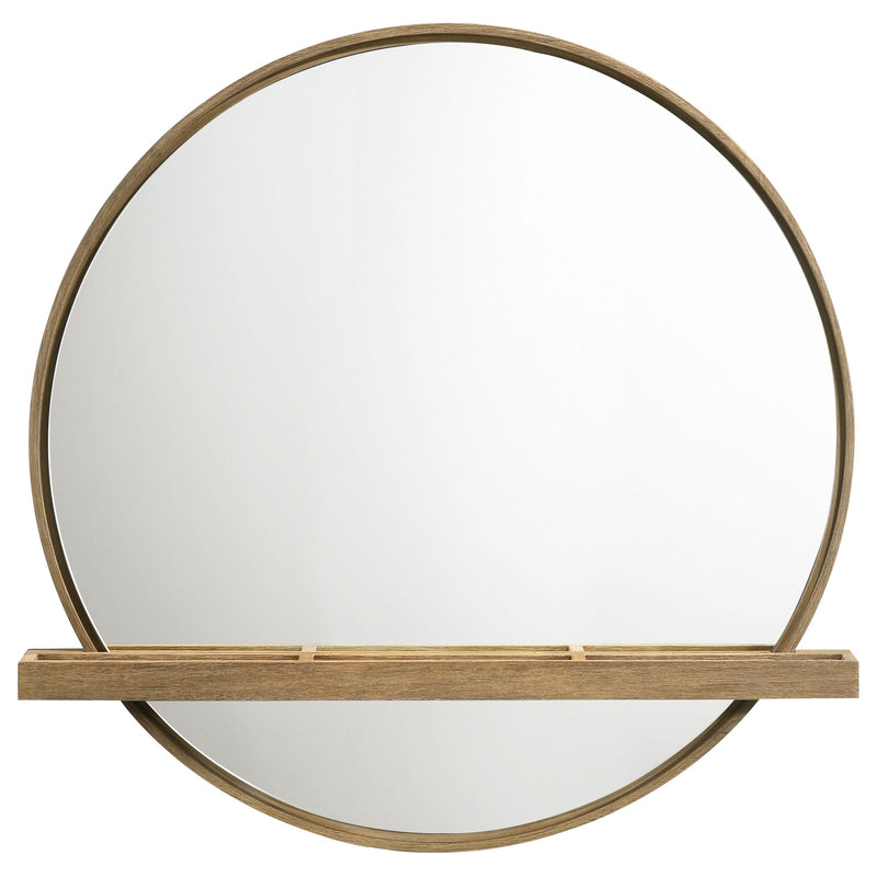 Arini Round Vanity Wall Mirror with Shelf Sand Wash - 224308
