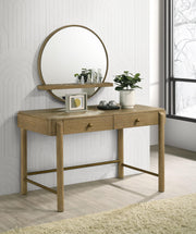 Arini Round Vanity Wall Mirror with Shelf Sand Wash - 224308