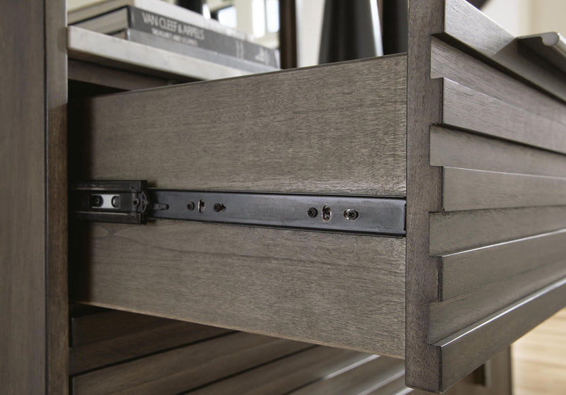 Arkenton Grayish Brown Dresser and Mirror - B786B1