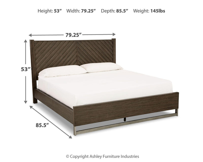 Arkenton King Panel Bed with Dresser in Grayish Brown - PKG014299