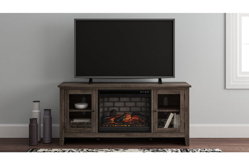 Arlenbry Gray 60" TV Stand with Electric Fireplace - Gate FurnitureTV Stand