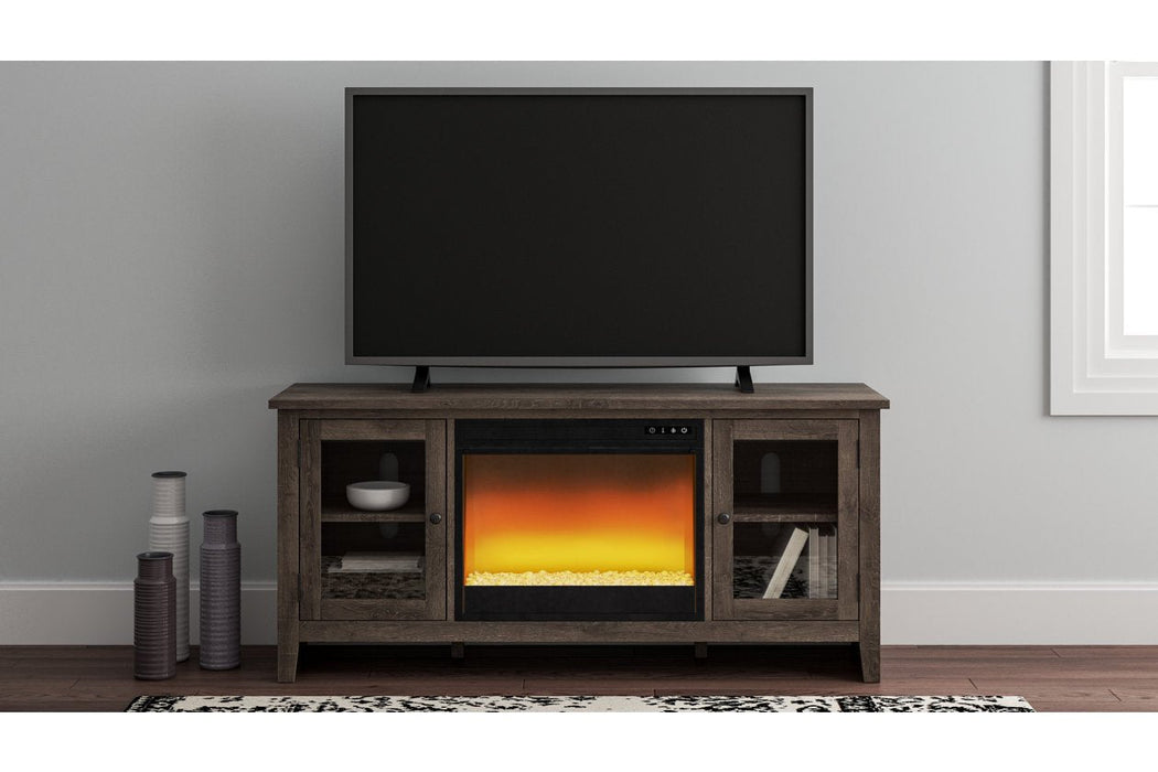 Arlenbry Gray 60" TV Stand with Electric Fireplace - Gate FurnitureTV Stand