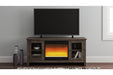 Arlenbry Gray 60" TV Stand with Electric Fireplace - Gate FurnitureTV Stand