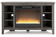 Arlenbry Gray Corner TV Stand with Electric Fireplace - Gate FurnitureTV Stand