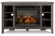 Arlenbry Gray Corner TV Stand with Electric Fireplace - Gate FurnitureTV Stand