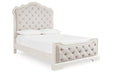 Arlendyne Antique White Queen Upholstered Bed - Gate FurnitureQueen Bed