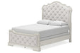 Arlendyne Antique White Queen Upholstered Bed - Gate FurnitureQueen Bed