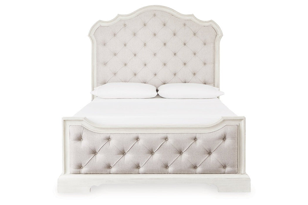 Arlendyne Antique White Queen Upholstered Bed - Gate FurnitureQueen Bed