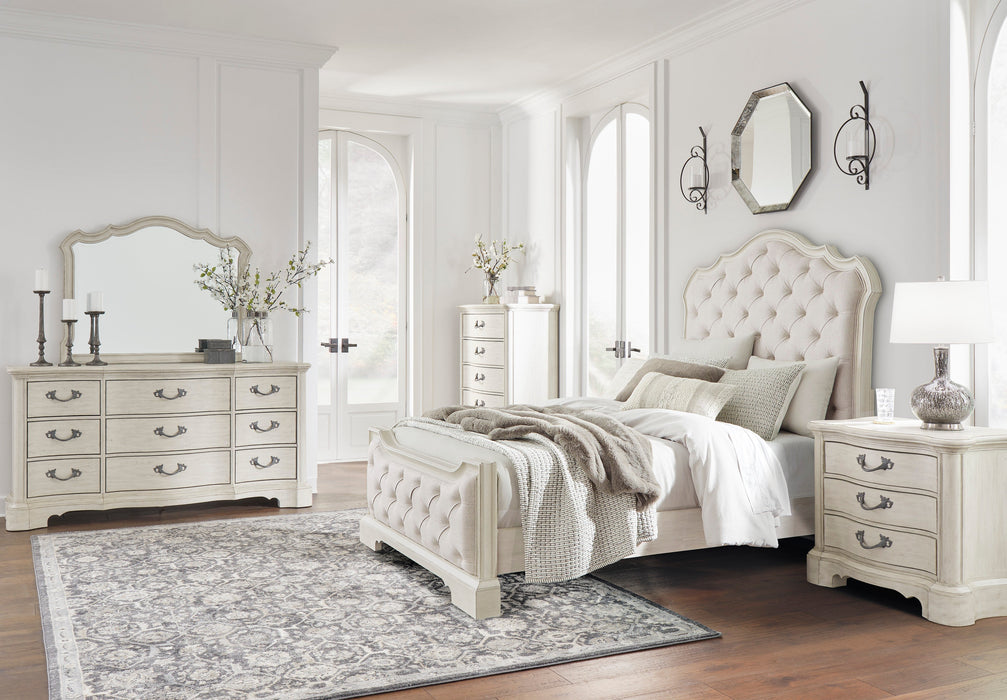 Arlendyne Antique White Upholstered Bedroom Set - Gate FurnitureBedroom Set