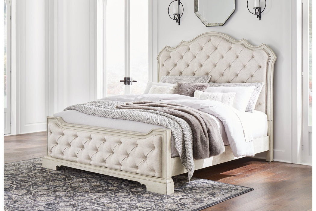 Arlendyne Antique White Upholstered Bedroom Set - Gate FurnitureBedroom Set