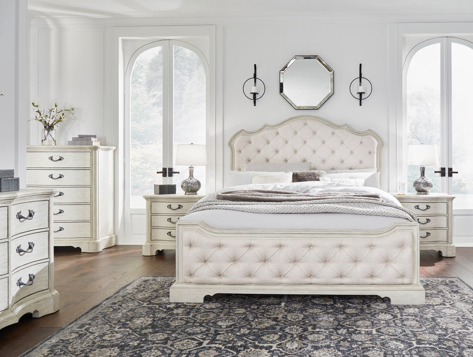 Arlendyne Antique White Upholstered Bedroom Set - Gate FurnitureBedroom Set