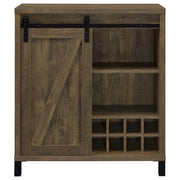 Arlington Sliding Door Home Bar Wine Cabinet Rustic Oak - 182852