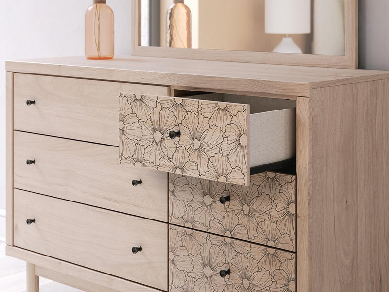 Arloster Twin Upholstered Day Bed, Dresser and Mirror - PCB1566B14