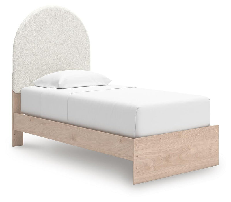 Arloster Twin Upholstered Panel Bed, Dresser and Mirror - PCB1566B12