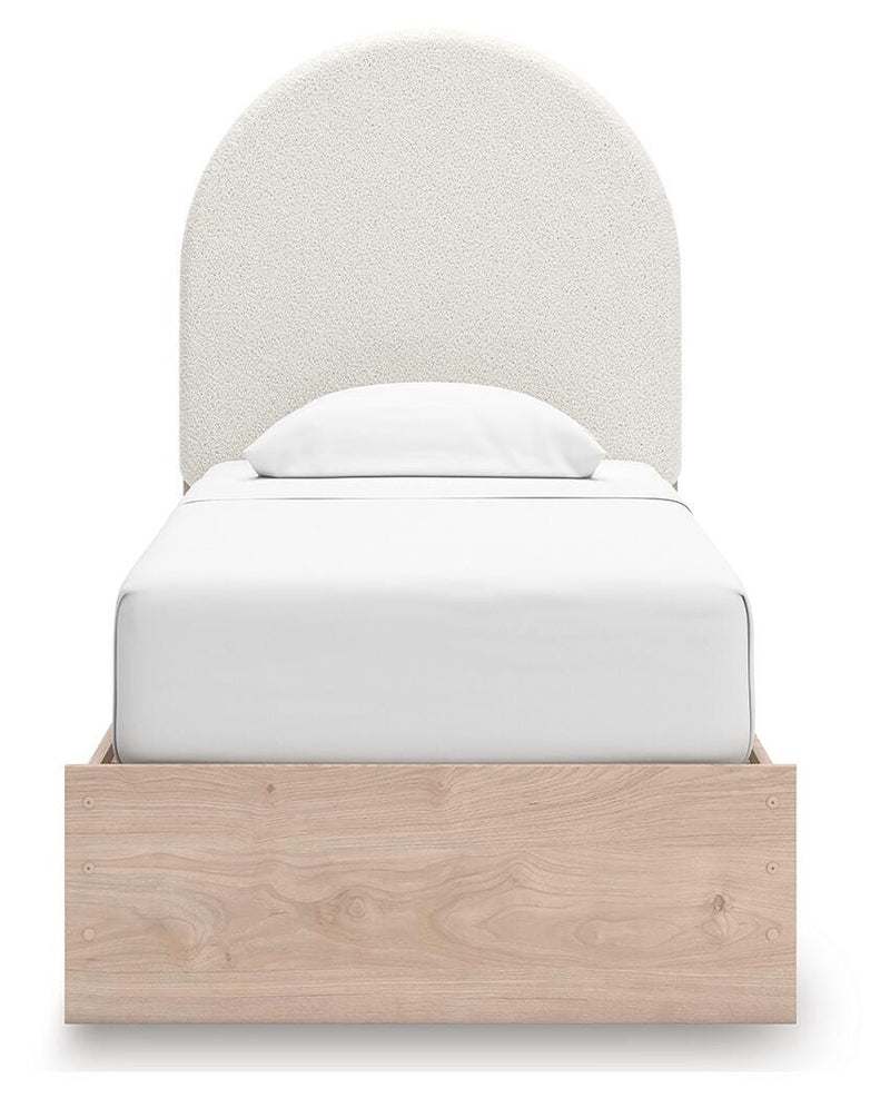 Arloster Twin Upholstered Panel Bed, Dresser and Mirror - PCB1566B12