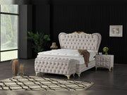 Armada Storage Bed With Headboard Cream - King in Cream - 110-ARM-L01-200-SB