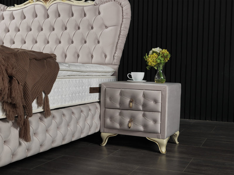 Armada Storage Bed With Headboard Cream - Queen in Cream - 110-ARM-L01-150-SB