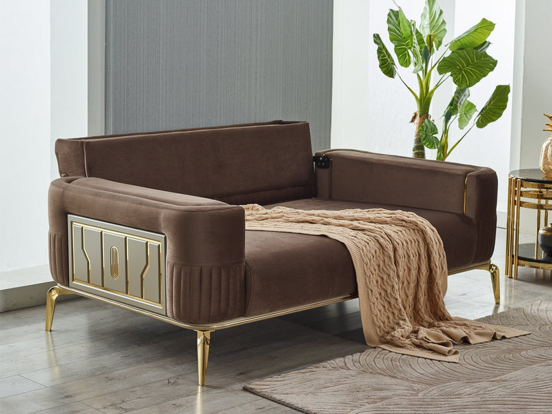 Armoni 72" Wide Square Arm Extendable Loveseat - Loveseat