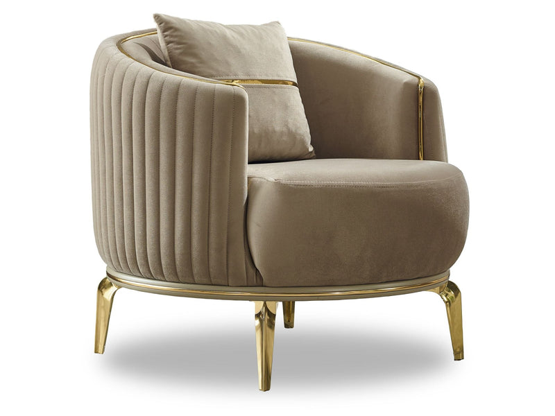 Armoni Chair Beige With Gold Legs in Beige - 101-ARM-LV260-B