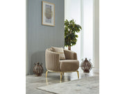 Armoni Chair Beige With Gold Legs in Beige - 101-ARM-LV260-B