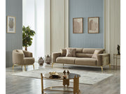 Armoni Chair Beige With Gold Legs in Beige - 101-ARM-LV260-B